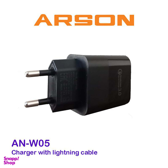 شارژر دیواری آرسون (Arson) مدل AN-W05 به همراه کابل تبدیل Lightning