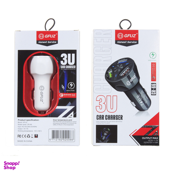 شارژر فندکی جیفوز (Gfuz) مدل CR-66 به همراه کابل Micro USB