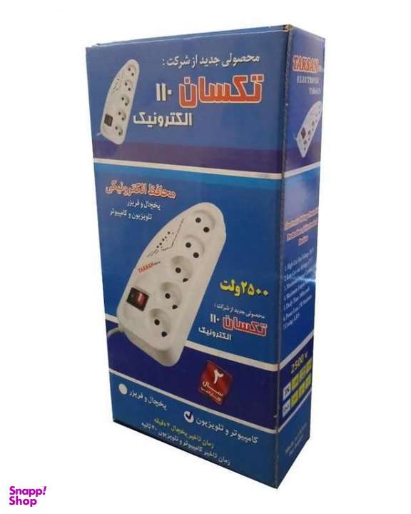 محافظ ولتاژ و چند راهی برق تکسان (Taksan) مدل TS-110 طول 3 متر