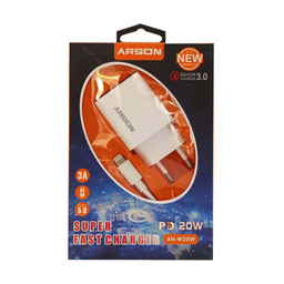 شارژر دیواری آرسون (Arson) مدل AN-W20W به همراه کابل لایتنینگ