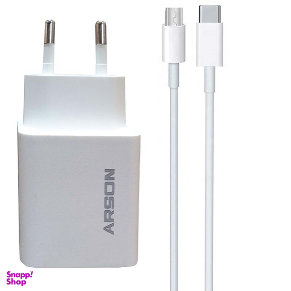 شارژر دیواری آرسون (Arson) مدل AN-W20W به همراه کابل تبدیل MicroUSB