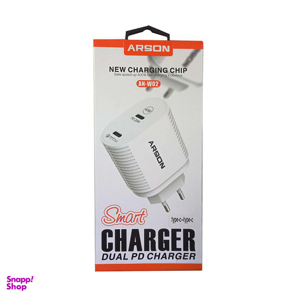 شارژر دیواری آرسون مدل AN-W02 به همراه کابل تبدیل USB-C
