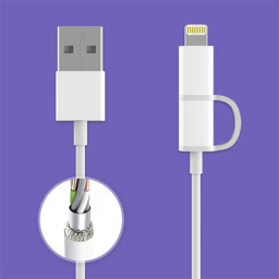 کابل تبدیل Usb به Lighting‬‏/Microusb زد ام آی (ZMI) مدل Al801