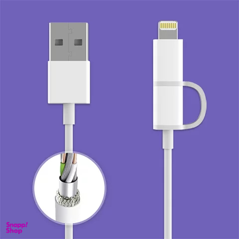 کابل تبدیل Usb به Lighting‬‏/Microusb زد ام آی (ZMI) مدل Al801