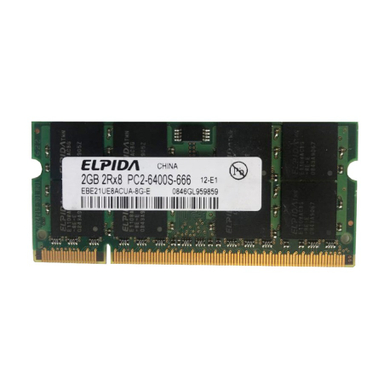 رم لپ تاپ DDR2 تک کاناله 800 مگاهرتز CL6 الپیدا (Elpida) مدل EBE21UE8ACUA-8G-E ظرفیت 2 گیگابایت