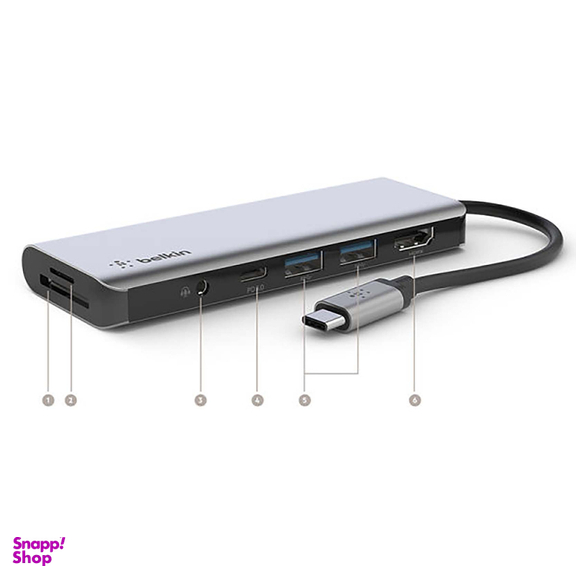 هاب هفت پورت USB-C بلکین مدل AVC009btSGY