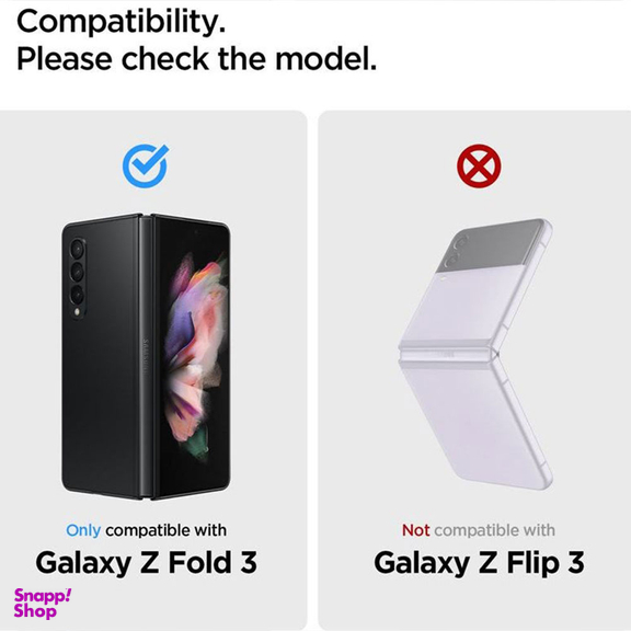 محافظ صفحه نمایش اسپیگن (Spigen) مدل GLAS.tR Glass Galaxy Z Fold 3 همراه با فیلم محافظ لولا