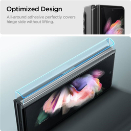 محافظ صفحه نمایش اسپیگن (Spigen) مدل GLAS.tR Glass Galaxy Z Fold 3 همراه با فیلم محافظ لولا
