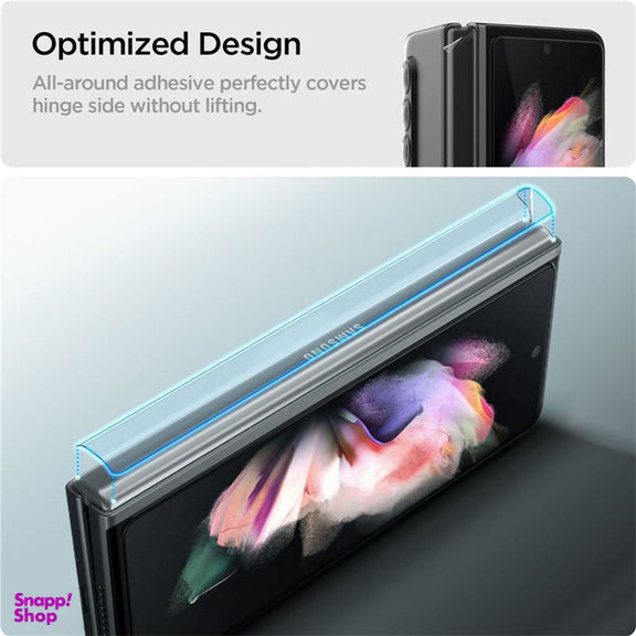 محافظ صفحه نمایش اسپیگن (Spigen) مدل GLAS.tR Glass Galaxy Z Fold 3 همراه با فیلم محافظ لولا