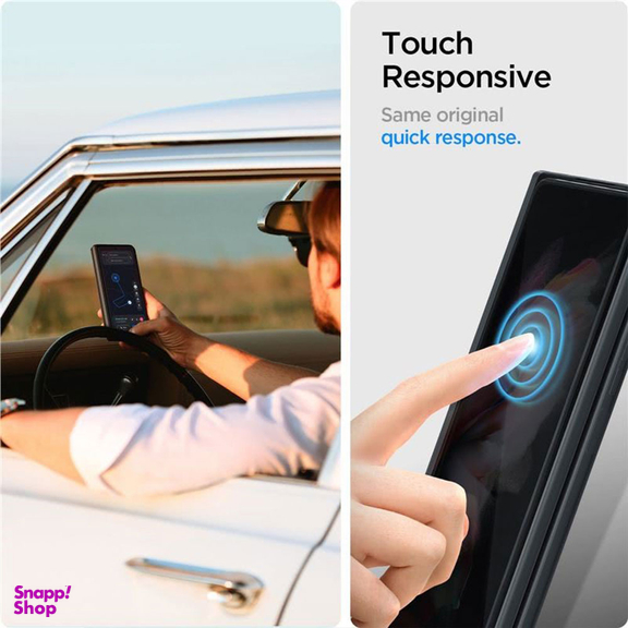 محافظ صفحه نمایش اسپیگن (Spigen) مدل GLAS.tR Glass Galaxy Z Fold 3 همراه با فیلم محافظ لولا