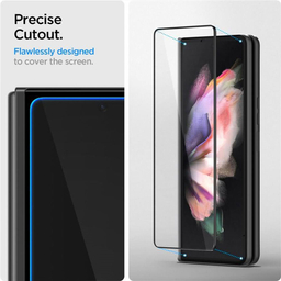 محافظ صفحه نمایش اسپیگن (Spigen) مدل GLAS.tR Glass Galaxy Z Fold 3 همراه با فیلم محافظ لولا