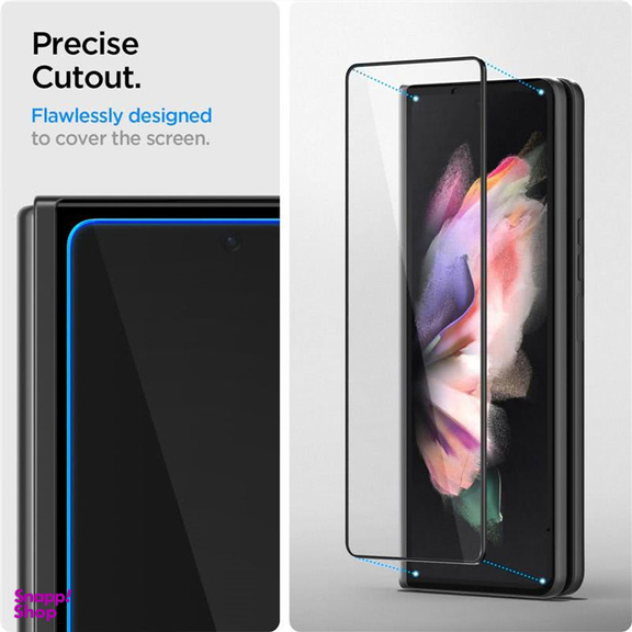 محافظ صفحه نمایش اسپیگن (Spigen) مدل GLAS.tR Glass Galaxy Z Fold 3 همراه با فیلم محافظ لولا