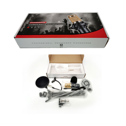 میکروفن کندانسر مدل Professional Condenser Microphone همراه با پایه تلسکوپی و پاپ فیلتر