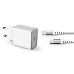 شارژر دیواری فورس (Force) مدل FPLICS25WCBLCCW USB-C PD با کابل USB-C 1٫2 متری