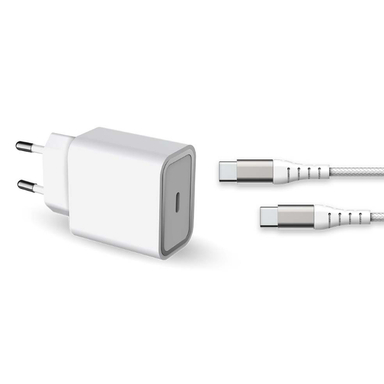 شارژر دیواری فورس (Force) مدل FPLICS25WCBLCCW USB-C PD با کابل USB-C 1٫2 متری