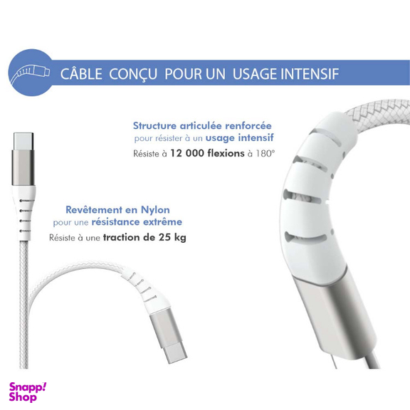 شارژر دیواری فورس (Force) مدل FPLICS25WCBLCCW USB-C PD با کابل USB-C 1٫2 متری