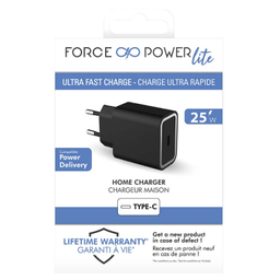شارژر دیواری فورس (Force) مدل FPLICS1C25WPDB USB-C PD با ظرفیت 25 وات