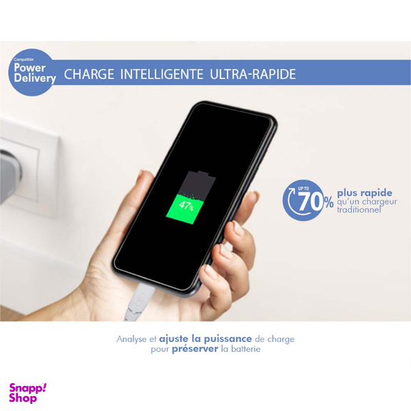 شارژر دیواری فورس مدل FPLICS1C30WPDW USB-C PD با ظرفیت 30 وات
