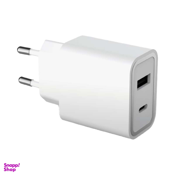 شارژر دیواری فورس (Force) مدل FPLICS2AC37WPDW PD با ظرفیت 37 وات و دو پورت USB-C و USB-A
