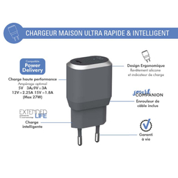 شارژر دیواری فورس (Force) مدل FPCS25WPDCG USB C PD ظرفیت 25 وات