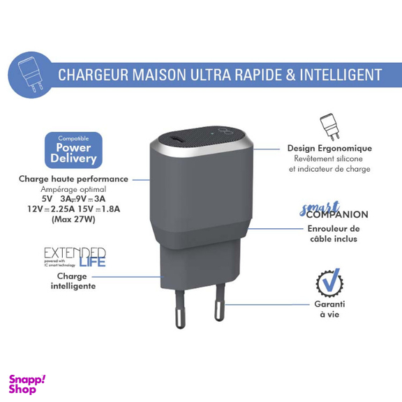 شارژر دیواری فورس (Force) مدل FPCS25WPDCG USB C PD ظرفیت 25 وات
