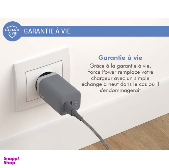 شارژر دیواری فورس (Force) مدل FPCS30WGANCG USB C PD ظرفیت 30 وات