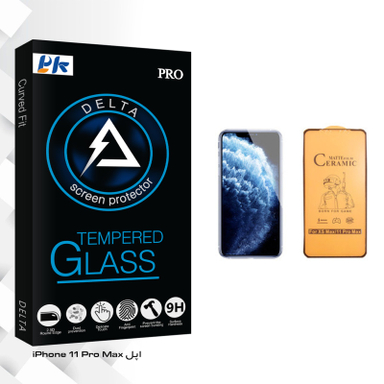 محافظ صفحه نمایش سرامیکی پی کی مدل Delta Glass مناسب برای گوشی موبایل اپل iPhone 11 Pro Max