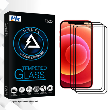 محافظ صفحه نمایشی پی کی مدل Delta Glass مناسب برای گوشی موبایل اپل Iphone 12mini بسته سه عددی