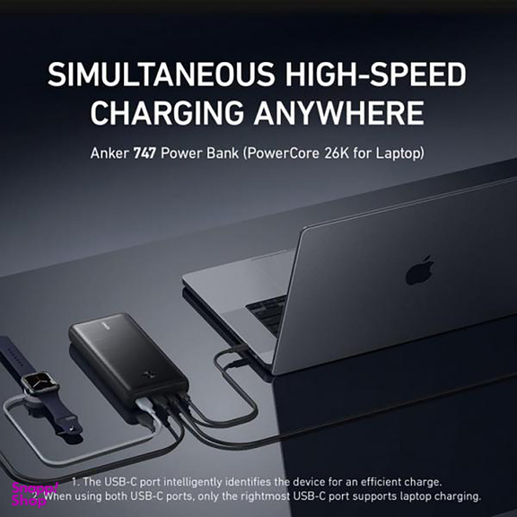 شارژر همراه انکر (Anker) مدل PowerCore III Elite A1291 ظرفیت 25600 میلی‌ آمپر ساعت
