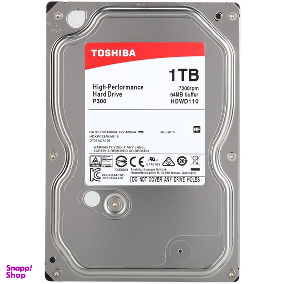 هارد اینترنال توشیبا (Toshiba) مدل P300 HDWD110 ظرفیت 1 ترابایت