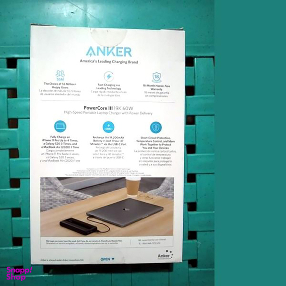 شارژر همراه انکر (Anker) مدل A1284 ظرفیت 20000 میلی آمپر ساعت