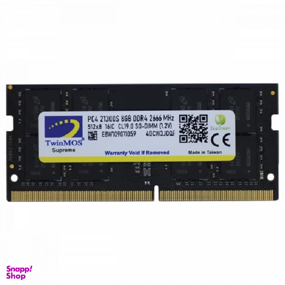 رم لپ تاپ توین موس (TwinMOS) مدل DDR4 2666 (2400)MHz ظرفیت 8 گیگابایت