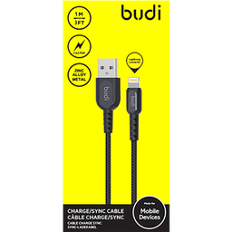 کابل شارژ USB به Lightning بودی (Budi) مدل Zinc Alloy طول 1 متر