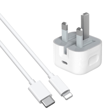 شارژر طرح اپل مدل 20 وات کد Sayman همراه کابل USB-C to Lightning