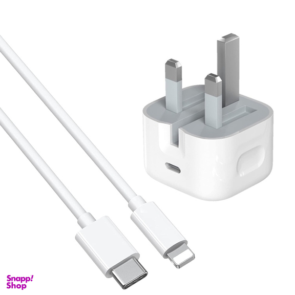 شارژر طرح اپل مدل 20 وات کد Sayman همراه کابل USB-C to Lightning