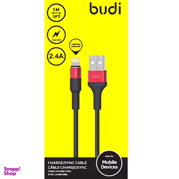 کابل شارژ USB به Lightning بودی (Budi) مدل Power Line طول 1 متر