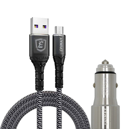 شارژر فندکی اپی مکس مدل EU-25 به همراه کابل تبدیل USB به microUSB مدل EC-07