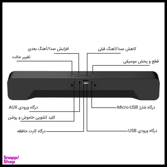 اسپیکر بلوتوثی پاواریال مدل BS08