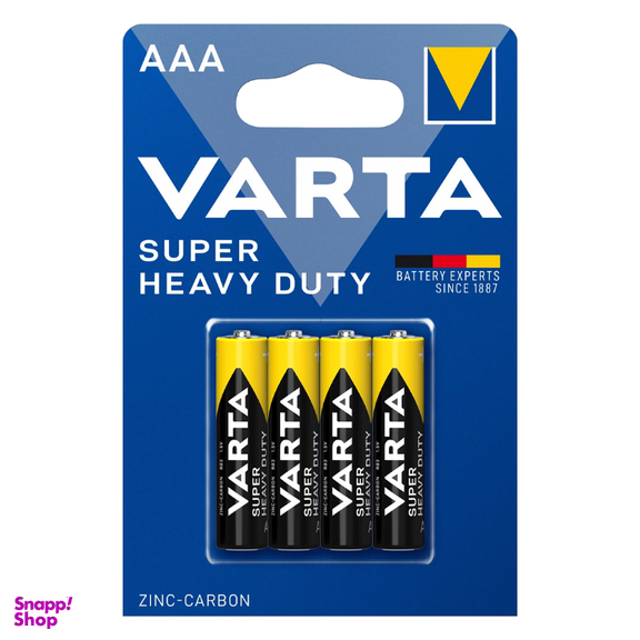باتری نیم قلمی وارتا (Varta) مدل Super Heavy Duty بسته 4 عددی