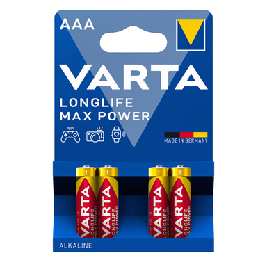 باتری نیم قلمی وارتا مدل LongLife Max Power بسته 4 عددی