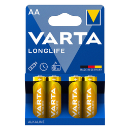 باتری نیم قلمی وارتا مدل LongLife AA بسته 4 عددی