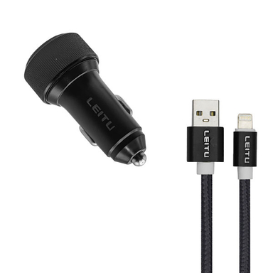 شارژر فندکی لیتو (Leitu) مدل LC-C18 به همراه کابل تبدیل لایتنینگ