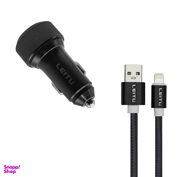 شارژر فندکی لیتو (Leitu) مدل LC-C18 به همراه کابل تبدیل لایتنینگ