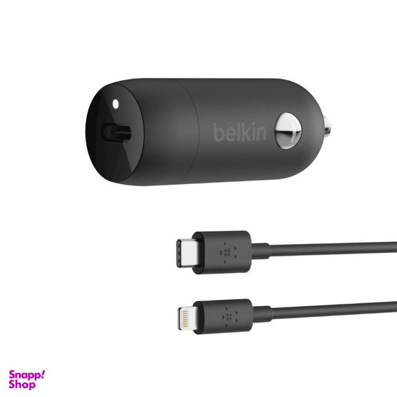 شارژر فندکی شارژ سریع USB-C بلکین (Belkin) مدل CCA003bt04BK با کابل USB-C به لایتنینگ