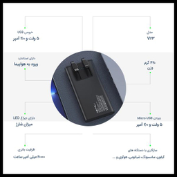شارژر همراه پی زد ایکس (PZX) مدل V23 ظرفیت 20000 میلی آمپر ساعت