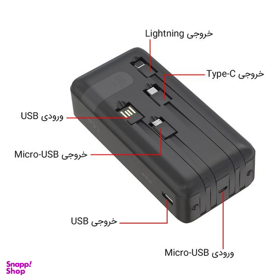 شارژر همراه پی زد ایکس (PZX) مدل C166 ظرفیت 45000 میلی آمپر ساعت