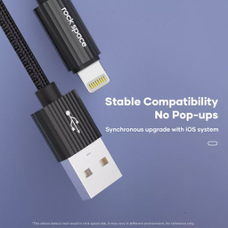 کابل تبدیل USB به لایتنینگ راک اسپیس (Rock Space) مدل RCB0782 طول 1 متر