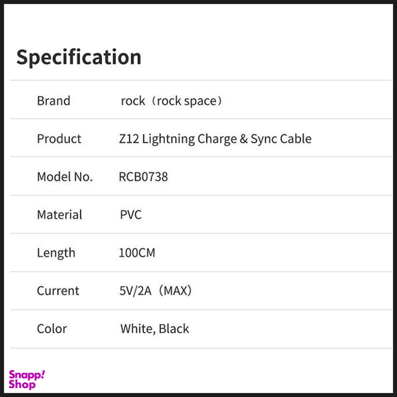 کابل تبدیل USB + لایتنینگ راک اسپیس (Rock Space) مدل RCB0738A طول 1 متر