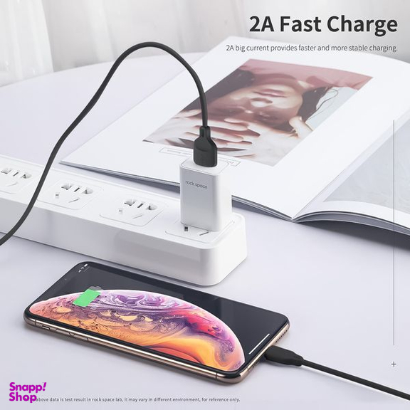 کابل تبدیل USB + لایتنینگ راک اسپیس (Rock Space) مدل RCB0738A طول 1 متر