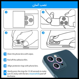 محافظ لنز دوربین کی فون (keephone) مدل Rainbow مناسب برای گوشی اپل iPhone 12 Pro Max